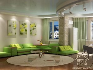 Зеленый интерьер гостиной. Часть 1 – стилевые решения, зеленый как основной